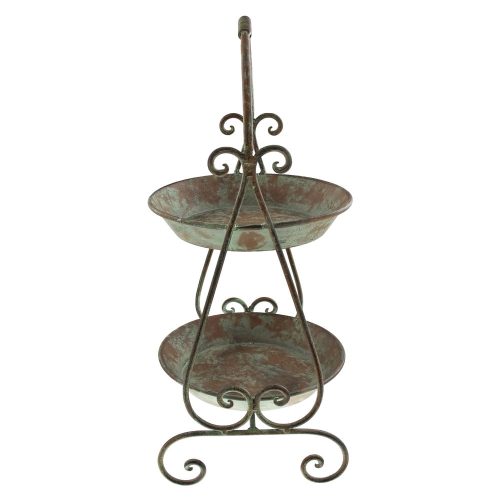 COSMOBETTY 1Set Dark Green Rectangular Iron Tray For Table With Vintage