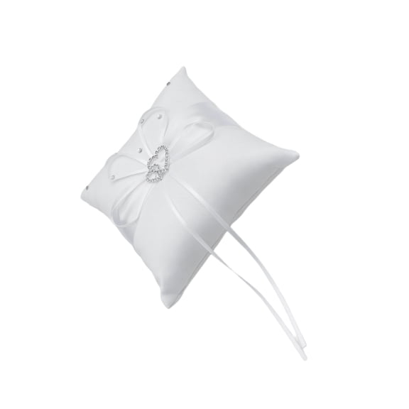 COSMOBETTY Wedding Planners White Satin Ring Pillow 1Pcs 6*6in