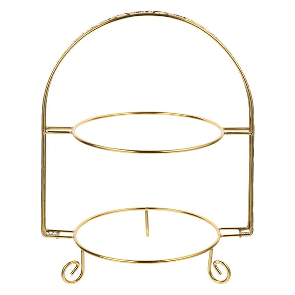 COSMOBETTY 1Set European Style Golden Iron Display Stand for Party and Birthday 11.8x9.1x12.6in