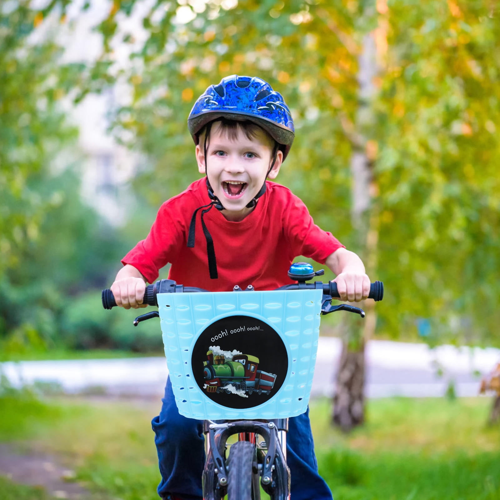 COSMOBETTY 1Set Kids Bike Basket Sky-Blue Plastic Rectangular for ...
