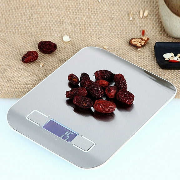 COSMOBETTY 1Set Kitchen Scale High Precision Weighing Machine for Home Kitchen Baking Cooking Silver Rectangular 5kg1g
