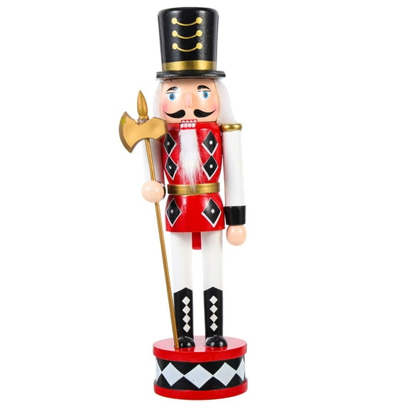 COSMOBETTY 1Set Nutcracker Decorations Red Wooden Standing Soldier with Christmas-themed for Family Friends