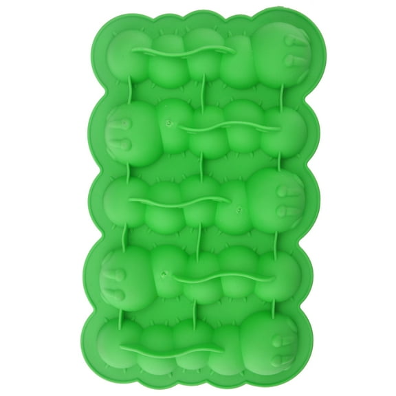 COSMOBETTY Treat Tray Mold Caterpillar Shaped Ice Maker Pudding Mold Maker Green 1Pcs