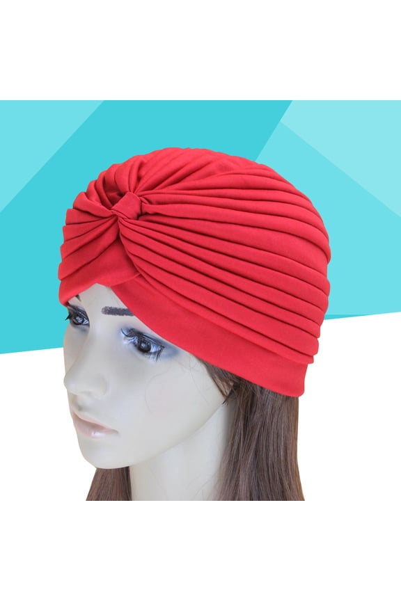 1Set Red Turban Hat for Women Gym Accessories and Daily Wear