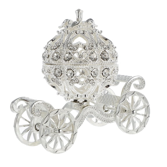 COSMOBETTY 1Set Rhinestone Pumpkin Carriage Centerpiece with Alloy for Indoor Decoration