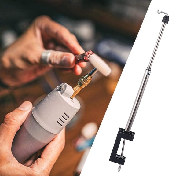 COSMOBETTY 1Set Steel Pipe Plastic Adjustable Height Tabletop Grinder Stand for Electric Grinder 9.82x2.55x0.79In