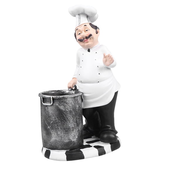 COSMOBETTY 1pc Resin Chef Statue For Kitchen Italian Chef Decor Ornament Sturdy Resin Material Home/Bistro/Bakery Decor