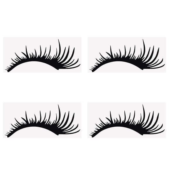 COSMOBETTY 2 Pairs Black PET Car Headlight Eyelash Stickers for Decorative Reflective Use 11.8x4.3in