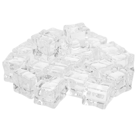 COSMOBETTY 20Pcs Acrylic Ice Cubes Simulated Ice Cube For Wedding Centerpiece And Kitchen Decoration Transparent
