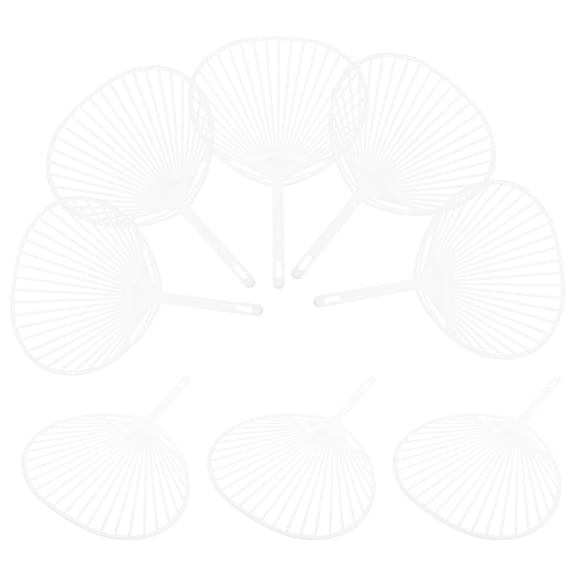 COSMOBETTY 20Pcs White Plastic Fan Frame For Diy Handcraft Home Decoration 11.0x7.9x0.2In