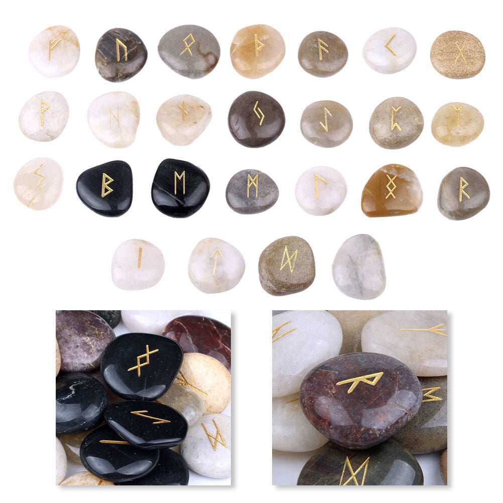 COSMOBETTY 25Pcs Decorative Stones Rune Stones Pebble Sets for Home ...