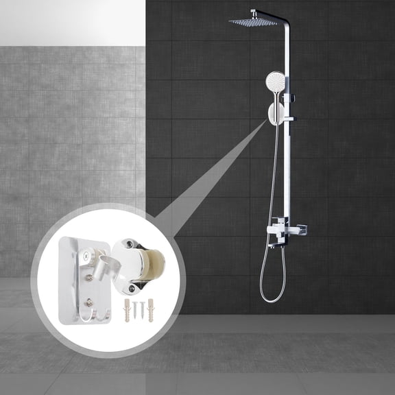 COSMOBETTY 2Pcs Aluminum ABS Adjustable Handheld Shower Wand Holder for Homeowners and Families