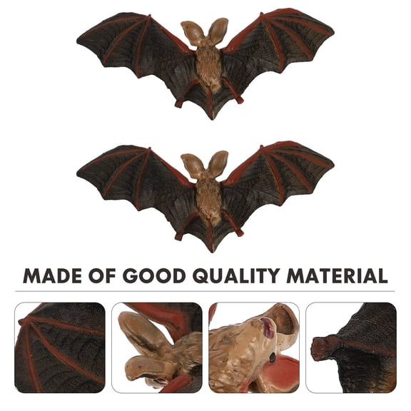 COSMOBETTY Scary Bat Model Realistic Grey PVC 2Pack 3.9x1.6in