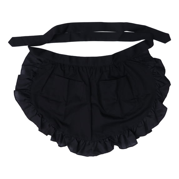 COSMOBETTY 2Pcs Black European Half Apron Women Protective Adjustable Waist Tie Hotel