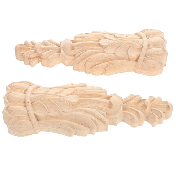 COSMOBETTY 2 Pcs Light Brown Carved Wooden Corbels, European Style Decorative Brackets for Wall Shelf, Home Decor Trim