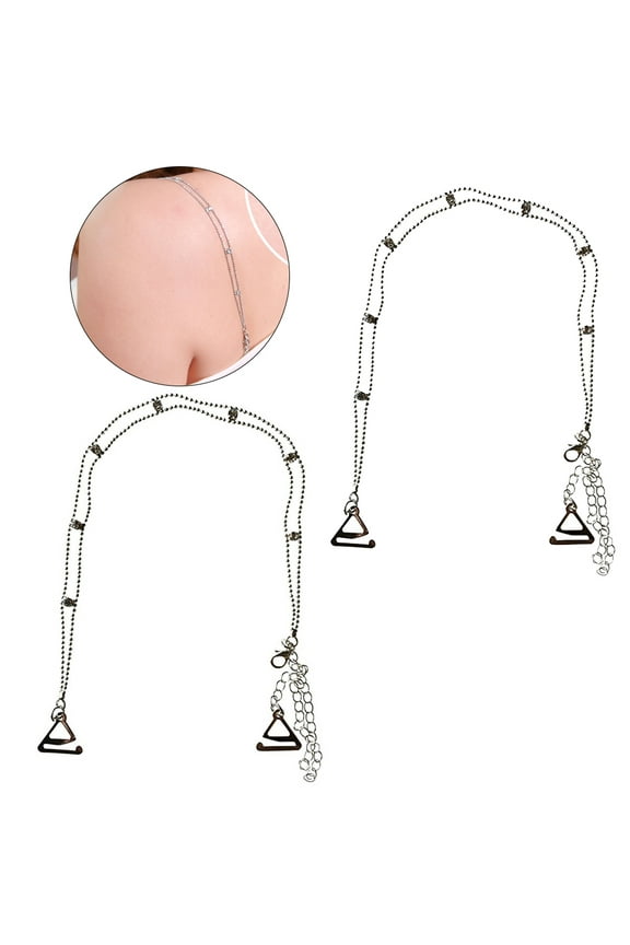 Rhinestones Replace Shoulder Straps Decorative Bra Strap Silver Crystal Rhinestone 1 Pair