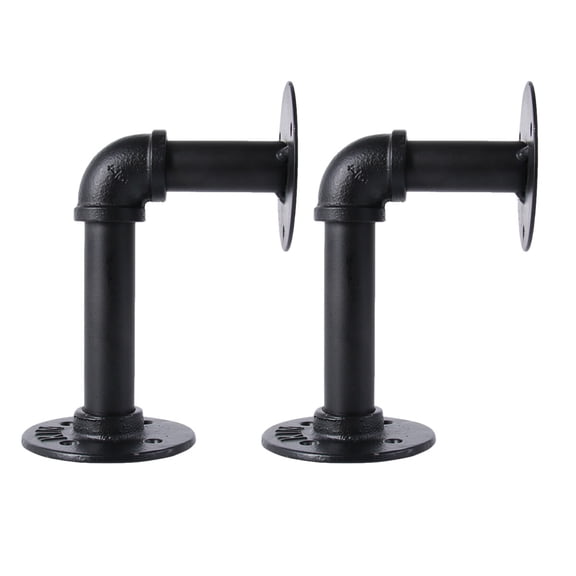COSMOBETTY 2Pcs Floating Shelf Bracket for Industrial Iron Pipe Shelving and Wall Mount
