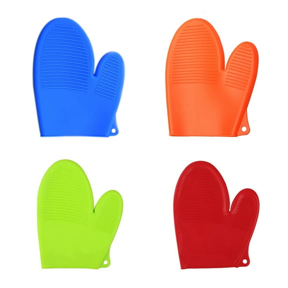 COSMOBETTY Oven Mitts Candy Red Silicone 2Pcs 8.1x6.5In Heat Resistant Anti Scald