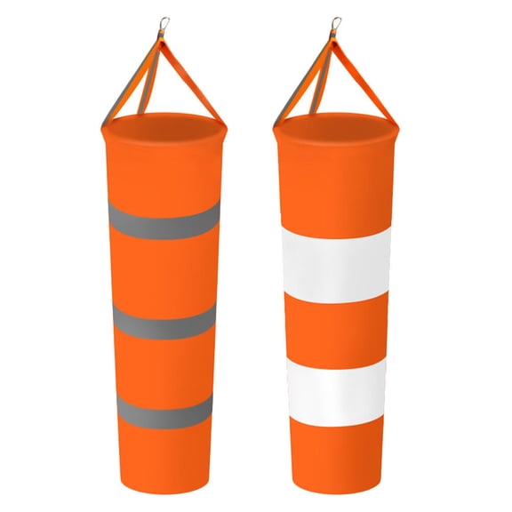 COSMOBETTY 2Pcs Windsock Orange And White Measurement Windsock For Garden 11.8X7.7X7.7In