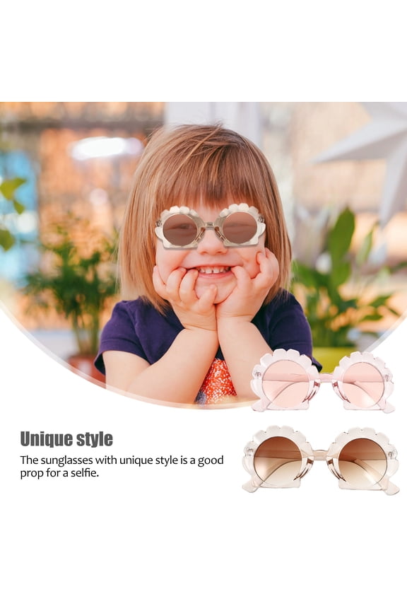 2pairs Sunglasses Irregular Design Decorative Uv Protection For Beach And Summer Fun Transparent Tea