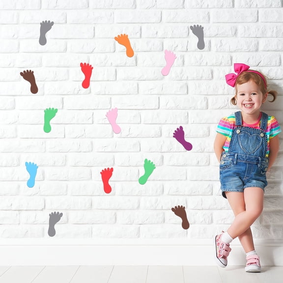 COSMOBETTY 36 Pairs PVC Foot Print Floor Decals for Bedroom and Living Room in Assorted .7x2.4x0.03 Inch