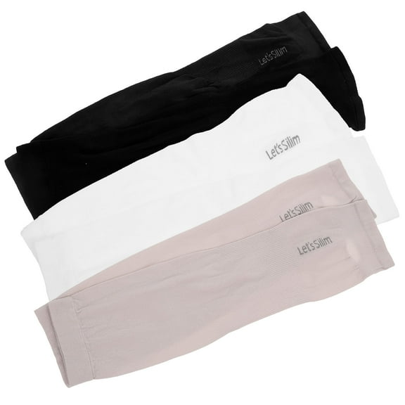 COSMOBETTY 3Pairs Black Grey White UV Protection Arm Guards for Cycling Driving Running 7.9*3.5in