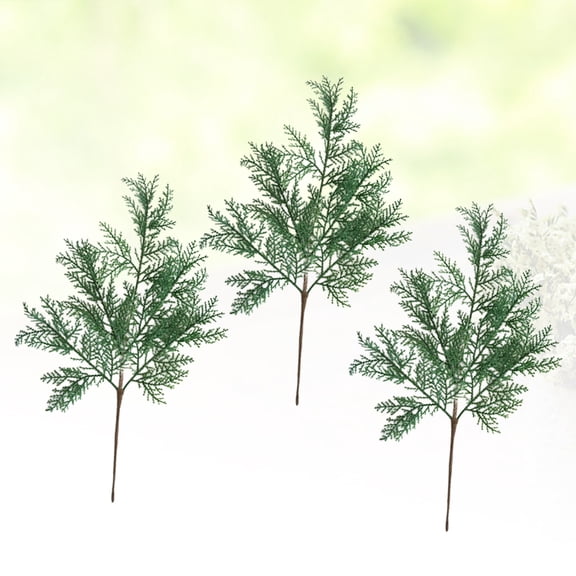 COSMOBETTY 3Pcs Imitation Chinese Weeping Cypress Branch-like Leaves Decoration for Home Wedding 17X10.4X1.2In