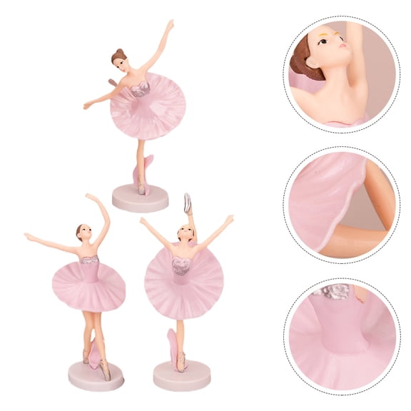 COSMOBETTY 3pcs Ballerina Ornaments Realistic Ballet For Cupcake Toppers Desktop Decor For Rooms Home Office And Parties