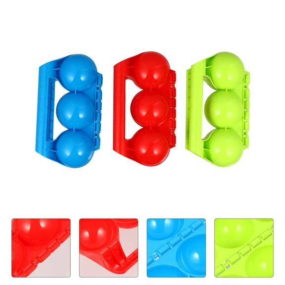 COSMOBETTY 3pcs Clamp Plastic Makers For Fun Outdoor Winter Activity Tool And Easy To Use Snow Molds Random Color