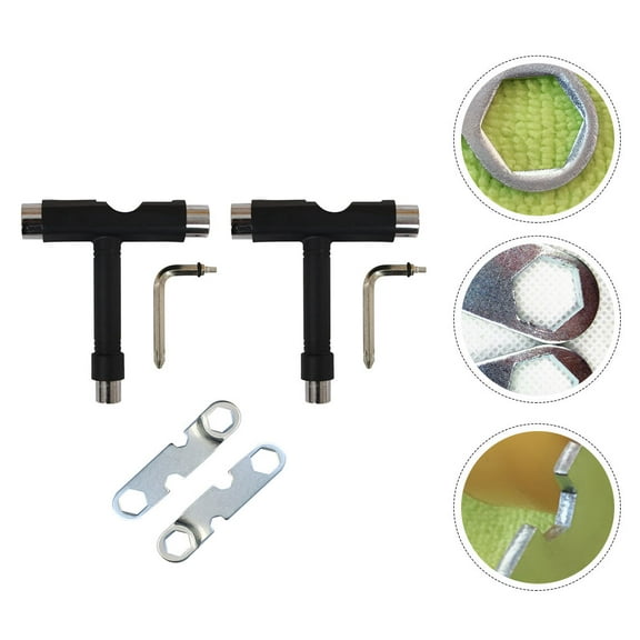 COSMOBETTY 4 Pcs Skateboard T Shaped Tool Kit for Skateboarding Lovers Durable Steel and Hard Plastic Construction