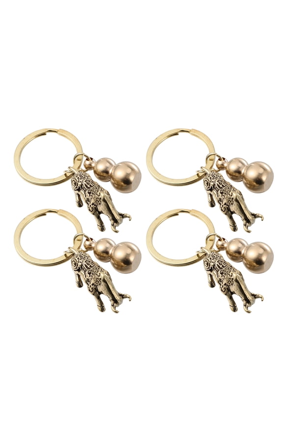 4Pcs Cattle Shaped Pendant Gourd Key Chain Brass Decorative Accessory present Item