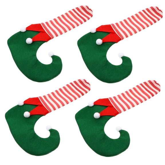 COSMOBETTY 4Pcs Cozy Holiday Chair Feet Sleeves Assorted Color Velvet Cloth Floor Protection Family Christmas Party