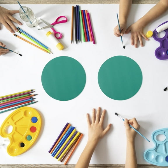 COSMOBETTY 4Set Round Green Carving Plates for Artists Engraving Printmaking Diy Craft