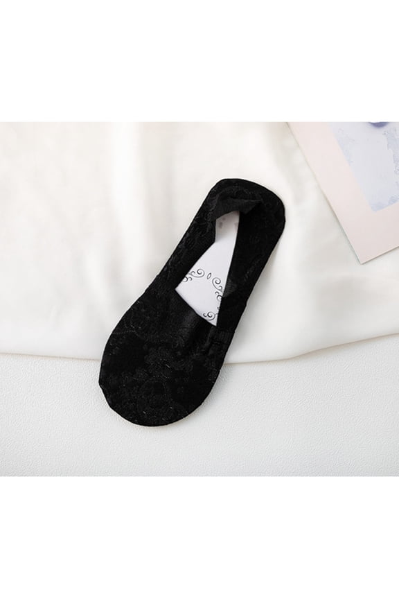 5 Pairs Shoe Socks for Women Low Cut Nonslip Breathable Acetate Fiber