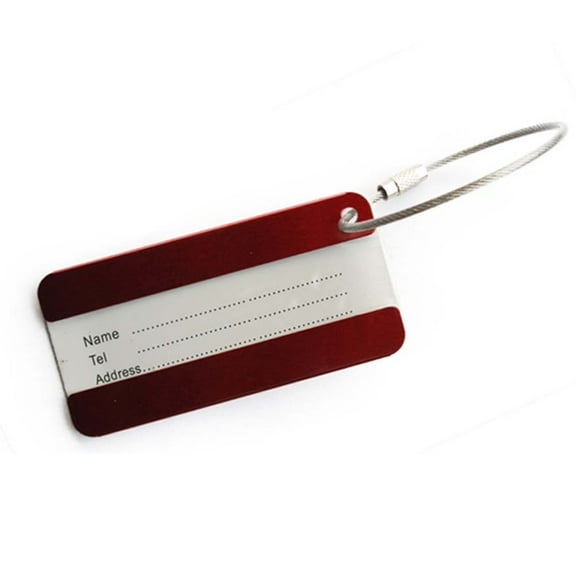 COSMOBETTY 5Pack Luggage Markers Rectangular Aluminum for Travelers to Write Name and Address
