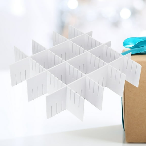 COSMOBETTY 5Pcs Drawer Grid Divider White Plastic for Home Storage and Bins