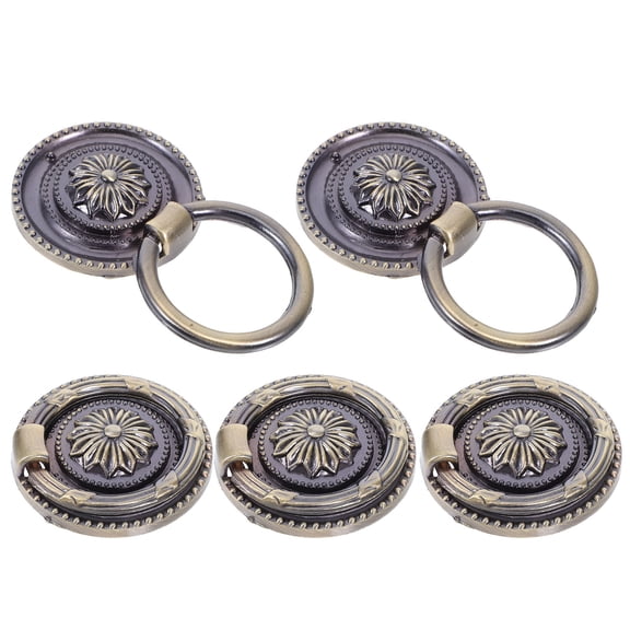 COSMOBETTY Durable Green Round Knob Ring for Drawers and Cabinets, 5Pcs