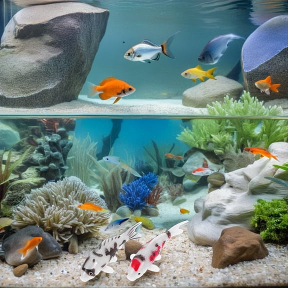 COSMOBETTY 5 Pieces Realistic Fish Figurines, Assorted Colors Plastic Aquarium Fish Decorations for Pond & Bowl Decor