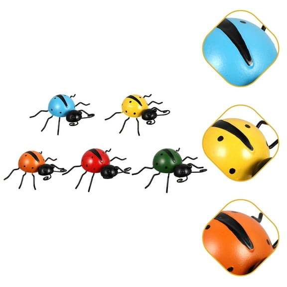COSMOBETTY 5pcs Outdoor Simulation Ladybug Figurines Decorations For Lawn Patio And Backyard For Home Office Decor