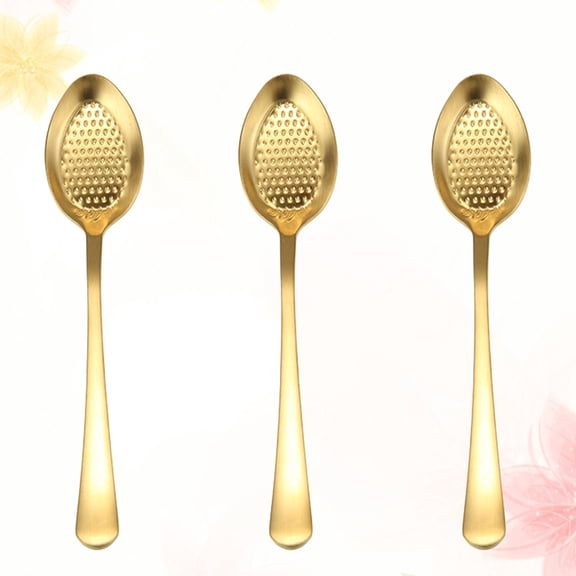 COSMOBETTY 6Pcs Golden Polished Stainless Steel Strawberry Design Coffee Stirring Spoon Tableware 13.9 x 2.9 x 2cm
