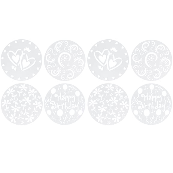 COSMOBETTY 8 Pcs Coffee Template Dessert Coffee Decorating Stencils PVC For Coffee Art