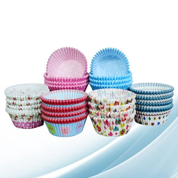 COSMOBETTY 80Pcs Non Stick Moisture Retention Greaseproof Paper Muffin Liners for Birthday Party and Holiday Celebrations