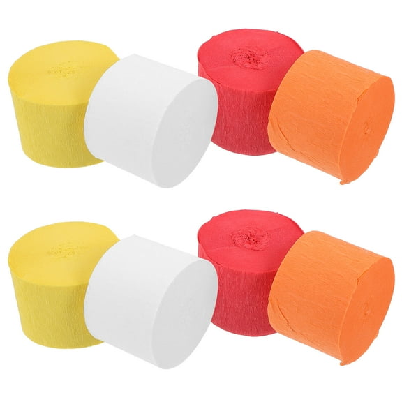 COSMOBETTY Crepe Paper Streamers Party Decorations Yellow Orange 2500x1.8in for Birthday Events