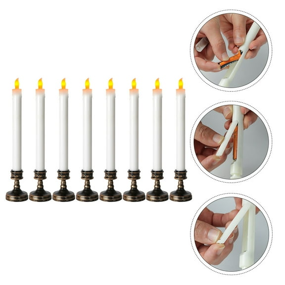 COSMOBETTY 8Pcs Flameless Candles Led Electronic Light for Wedding Decoration and Home Atmosphere Enhancement