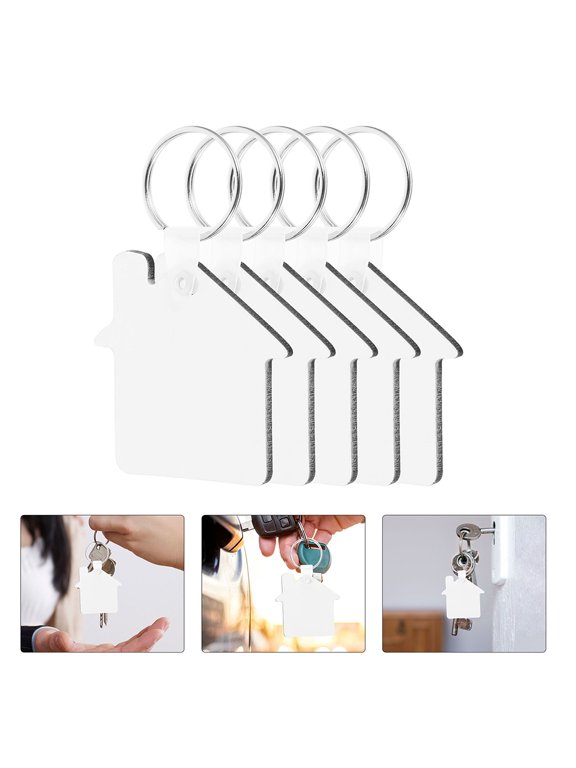 8 Pcs Plated Sublimation Key , Blank Keychain Hardware for Heat and Projects