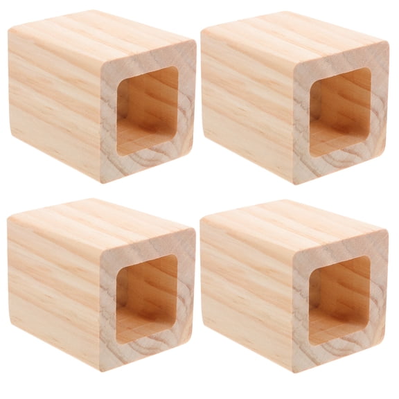 COSMOBETTY 8Pcs Wood Furniture Risers Beige Solid Wood Leg Extenders for Bed Table Sofa Chair Stability