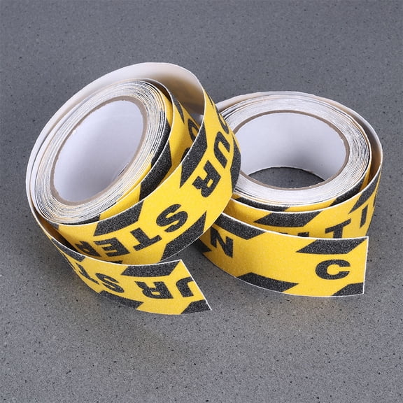 COSMOBETTY Antislip Tape for Steps 1Set SelfAdhesive Step Grip Tape Yellow Black PVC Quartz Sand 197x2x0.04in