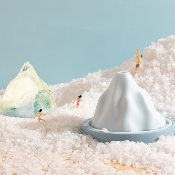 COSMOBETTY Blue Silicone Ice Cube for Home Kitchen Use with Snow Mountain Shape and Easy Cleaning 1 Pc