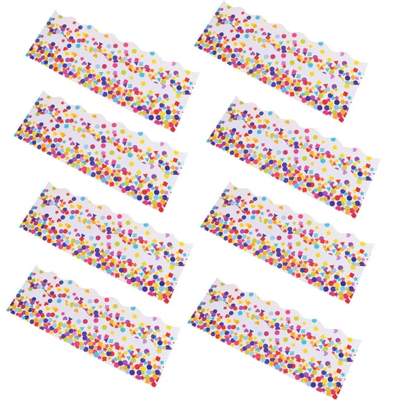 COSMOBETTY Bulletin Board Trim Border 70Pcs Multi Color PVC Stickers for Office Supplies 13.8x3.1x0.04in