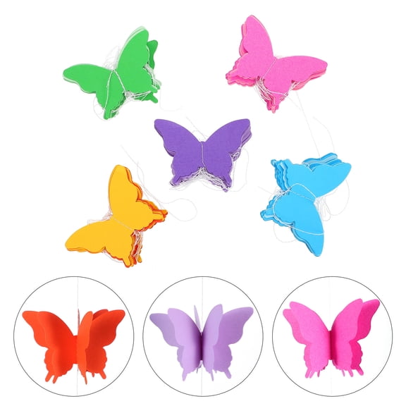 COSMOBETTY Butterfly Birthday Party Bunting 10Pcs Gradient Orange Paper Decorations